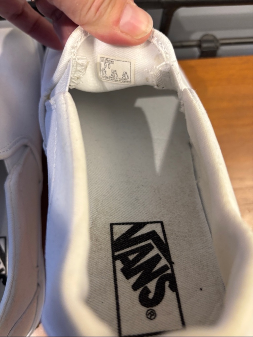 Vans Asher White Canvas Slip On Sneakers - Picture 6 of 7